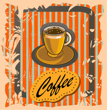 Vector banner with coffee