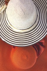 Fototapeta na wymiar Straw hats as summer concept