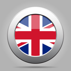 metal button with flag of UK