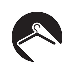 black icon with hanger and stylized shadow
