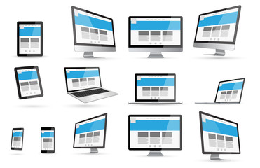 Modern digital tech device collection