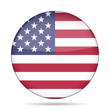 button with USA flag