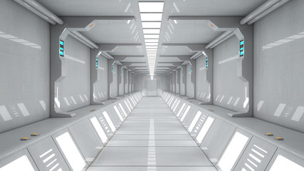 Futuristic corridor interior