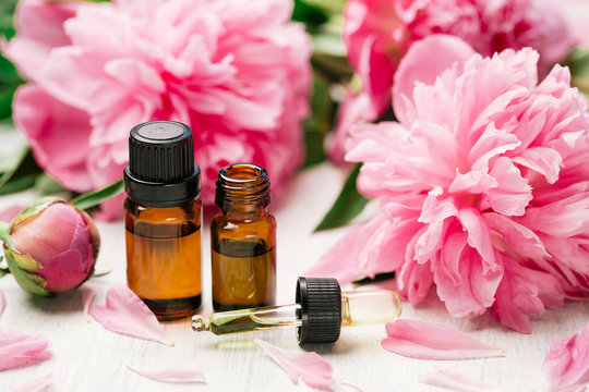 Aromatherapy, essentials oils, peony flowers