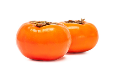 Persimmon Asian fresh fruit isolated on white background