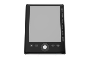 black E- reader with empty screen