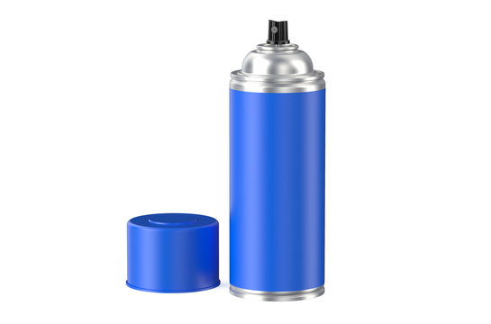 blue spray paint can
