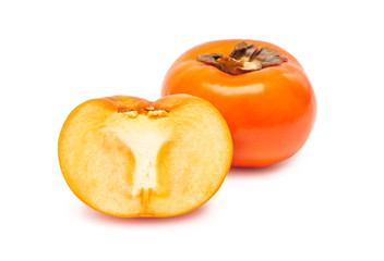 Persimmon Asian fresh fruit isolated on white background