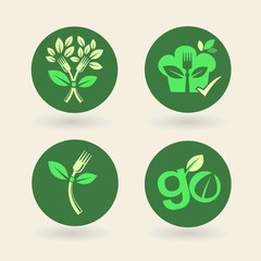 Set of organic-eco-bio-natural labels