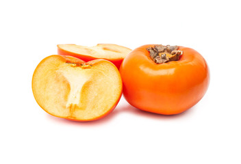 Persimmon Asian fresh fruit isolated on white background