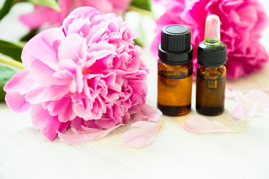 Aromatherapy, essentials oils, peony flowers