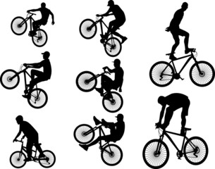bicycle stunts 5 vector silhouette