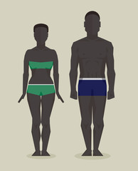 Black man and woman bodies
