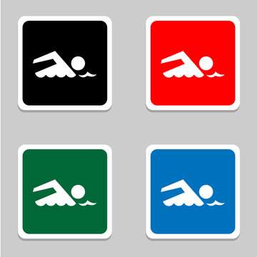 Swimming icons set great for any use. Vector EPS10.