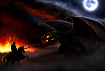 Obraz premium the battle with the dragon