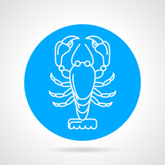Lobster blue round vector icon 