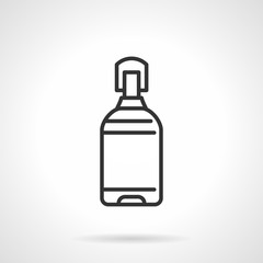 Water bottle black line vector icon