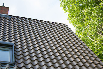 Gepflegtes Dach eines Wohnhauses