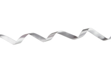 Silver ribbon on white background