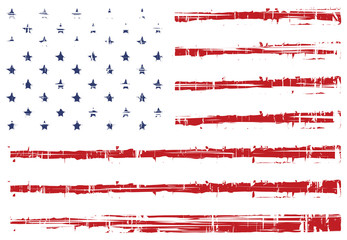 vector grunge texture flag of United States America