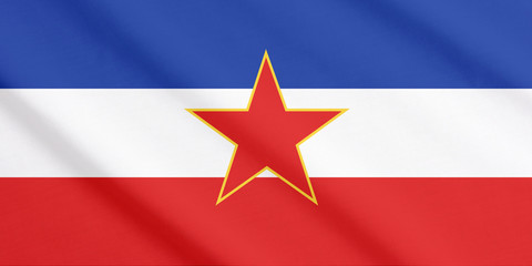 Waving flag of Socialist Federal Republic Yugoslavia (1943-1992)