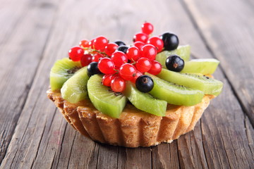 Close-up of mini fruit cupcake