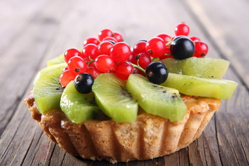 Close-up of mini fruit cupcake