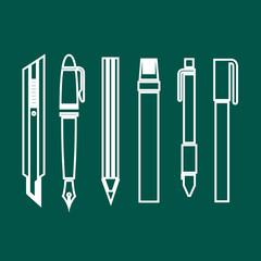 Pen icons set great for any use. Vector EPS10.