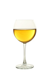 White wine glass isolated on white