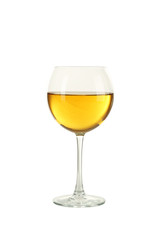 White wine glass isolated on white