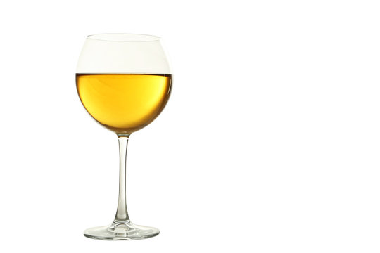 White wine glass isolated on white