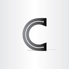 black letter c font icon design