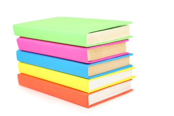 Books tower isolated on white