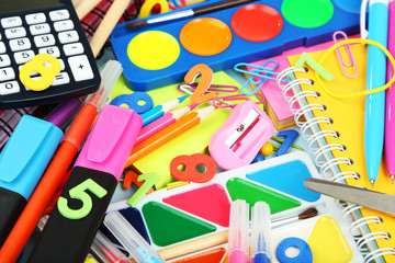 Full background of school supplies