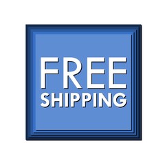 Free shipping blue square button