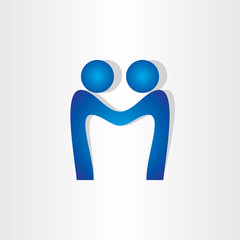 letter m agreement people handshake icon