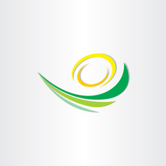 spring green wave with sun stylized icon