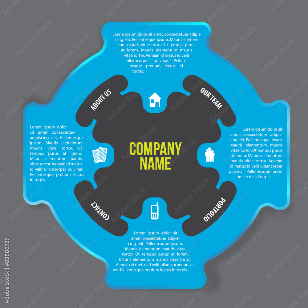 Poster Abstract background for introducing of company with icons