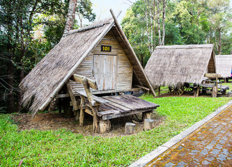 Thai style wooden hut for tourists.
