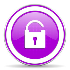 padlock violet icon secure sign