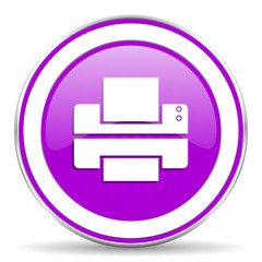 printer violet icon print sign