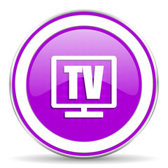 tv violet icon television sign