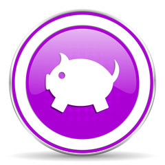 piggy bank violet icon