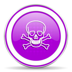 skull violet icon death sign