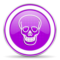 skull violet icon death sign