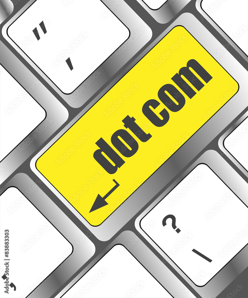 Poster dot com button on computer keyboard key