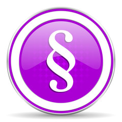 Naklejka premium paragraph violet icon law sign