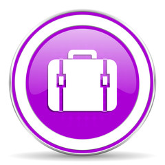 bag violet icon luggage sign