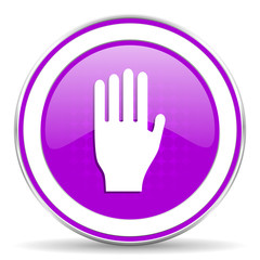 stop violet icon hand sign