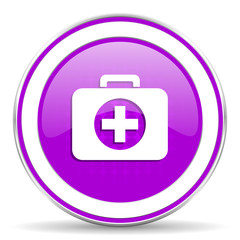 Fototapeta premium first aid violet icon hospital violet icon